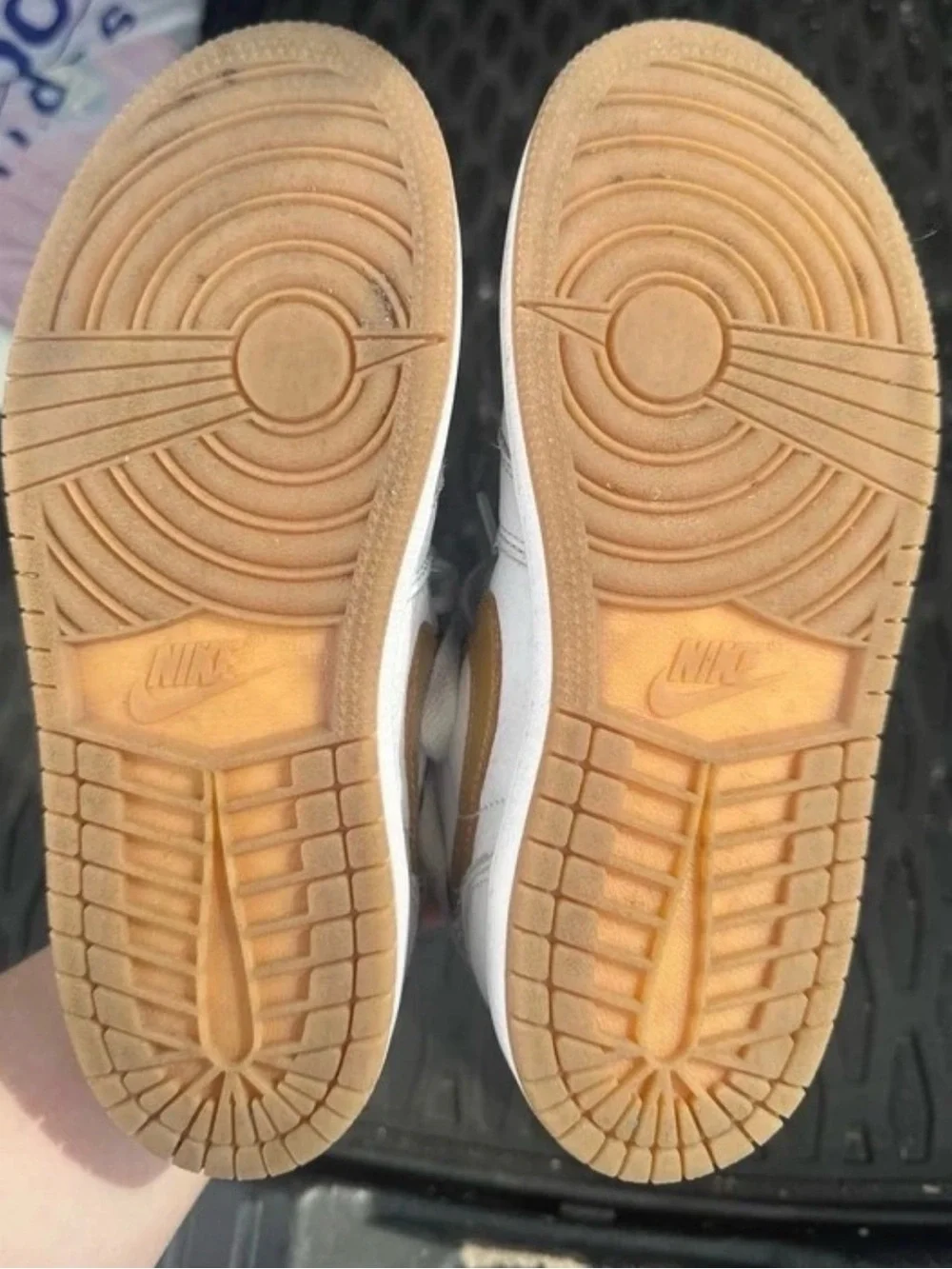 Jordan Kids White and Gold High-Top Sneakers